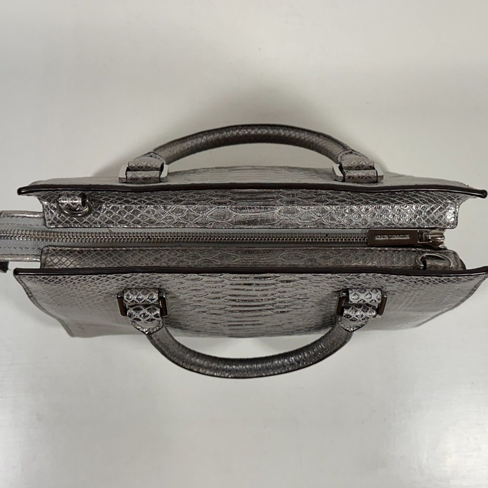 Michael Kors Selma Silver Python Leather Shoulder… - image 5